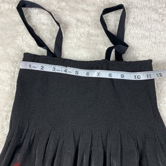 Unbranded velvet strap shirred or smocked bodice midi dress, small to med - Picture 4 of 5